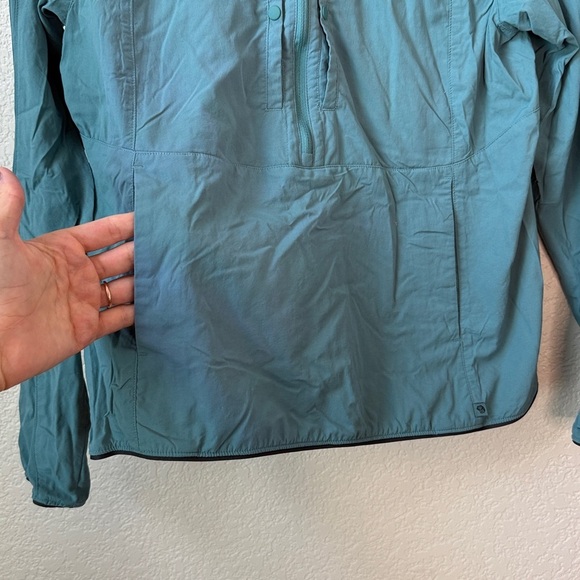 Mountain Hardwear Long Sleeve Top Hooded Quarter Zip Up Blue Green size XS - Picture 4 of 8